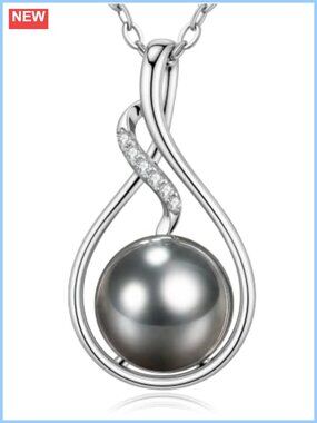 S925 Sterling Silver Shell Pearl Infinity Pendant Necklace Women